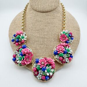 Vintage Talbots Floral Statement Necklace New with Tags Retro Glamour Timeless